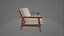 Drewniany fotel wypoczynkowy w stylu Mid Century Modern