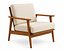 Drewniany fotel wypoczynkowy w stylu Mid Century Modern