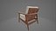 Drewniany fotel wypoczynkowy w stylu Mid Century Modern