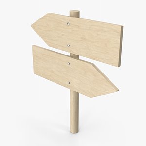 Wood Signboard 3D model