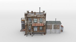 old factory building small 3D model