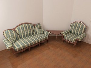 3d model classic sofa