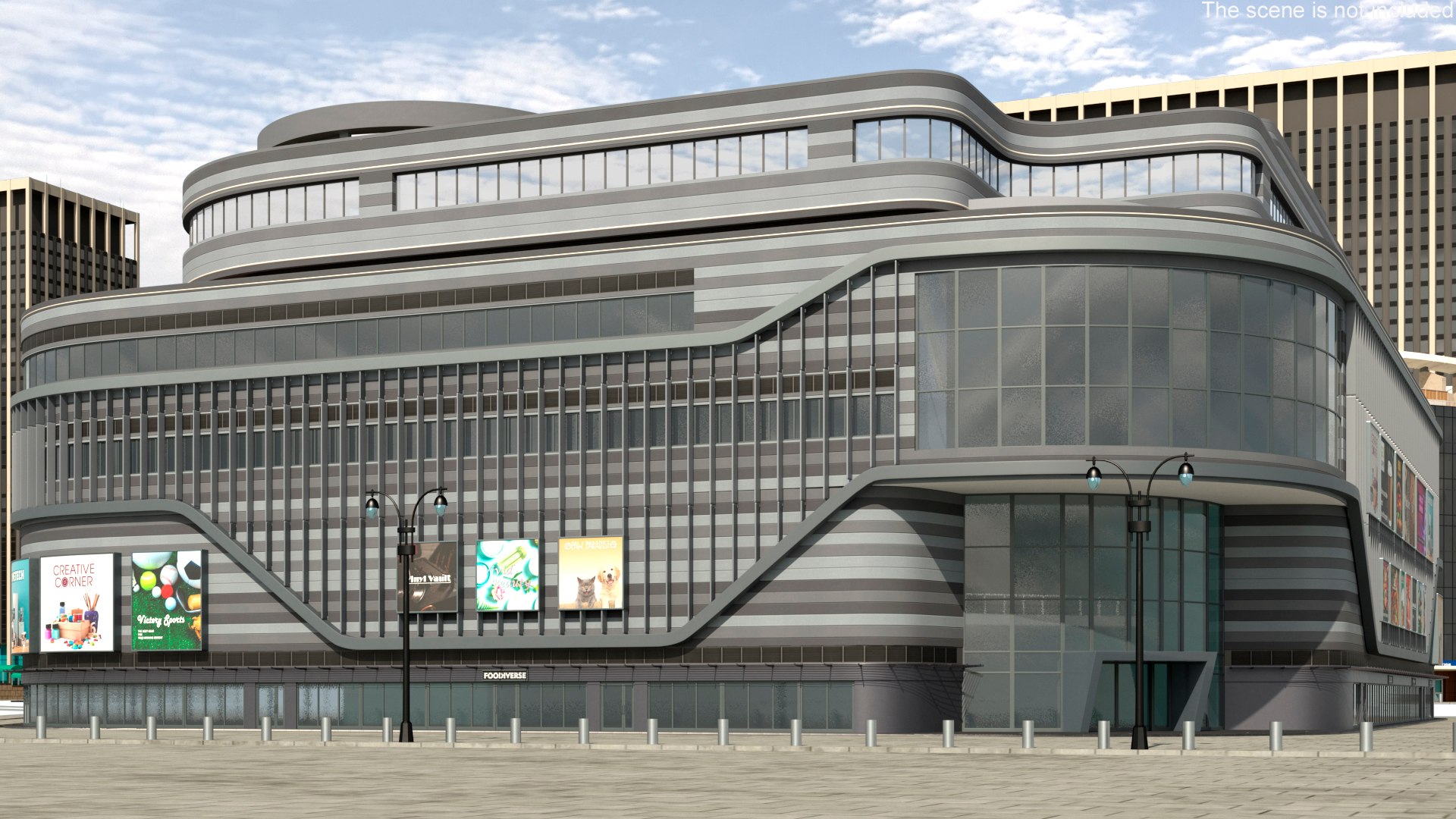 3D Model Modern Shopping Mall Complex - TurboSquid 2402299