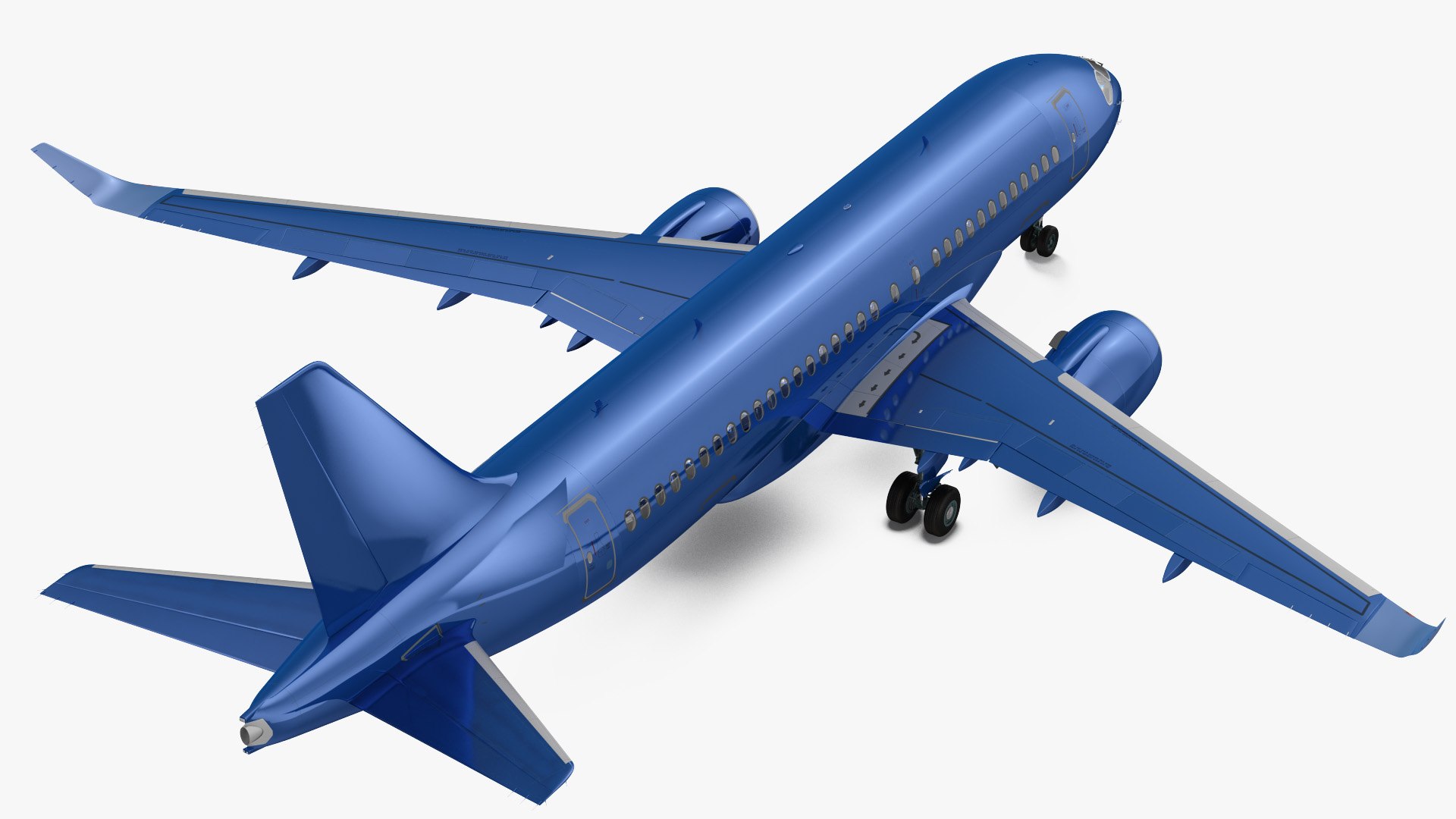 Airbus A220 100 Detailed Interior Rigged 3D model preview