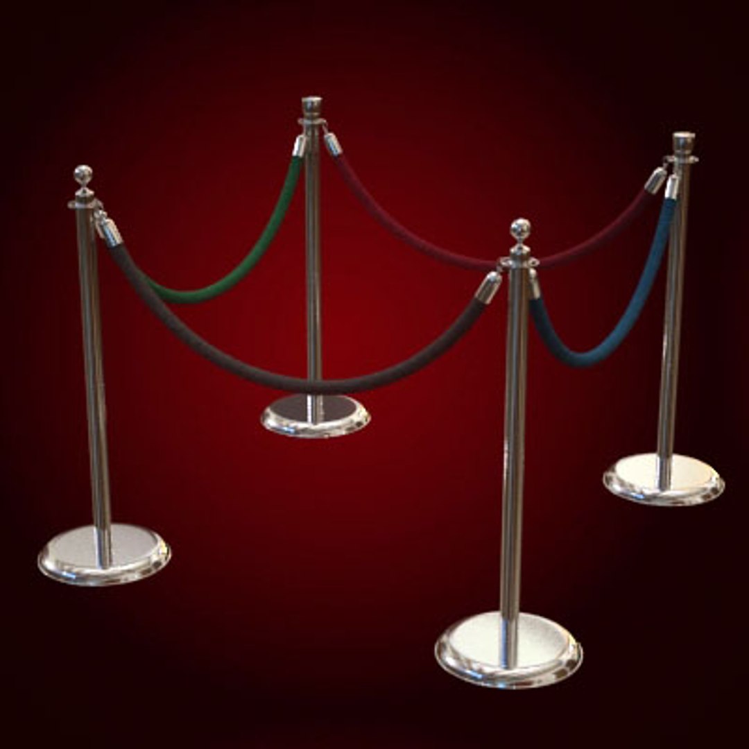 roped stanchions 3d 3ds