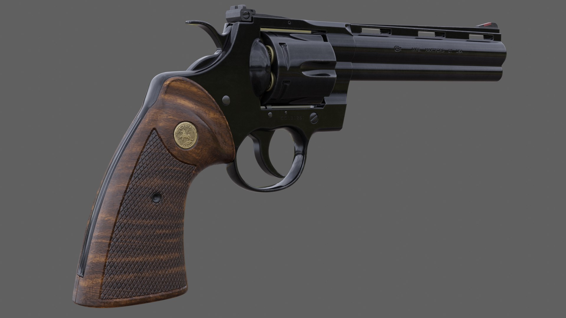 3D Colt Python 357 6 Inch Black - TurboSquid 2035840