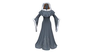 3D Fantasy Princess Long Winter Coat