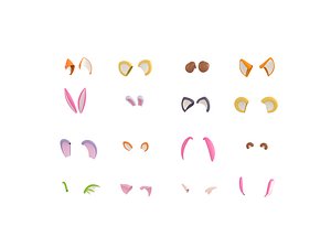 Cartoon Ears Pack 3D model