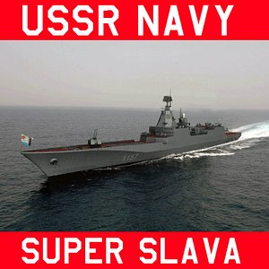 russian navy destroyer project 1157 3d model
