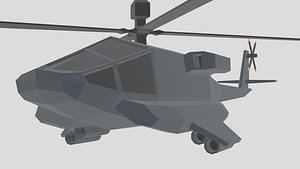low-poly helicopter 3D