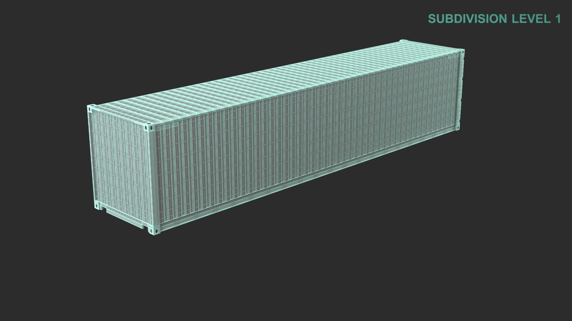 40ft Shipping Container 3D model https://p.turbosquid.com/ts-thumb/gX/juIKGD/uF/wireframe0006/jpg/1658902320/1920x1080/fit_q87/a0a1d718cacf19111161634da9abb7cb8574dc7e/wireframe0006.jpg