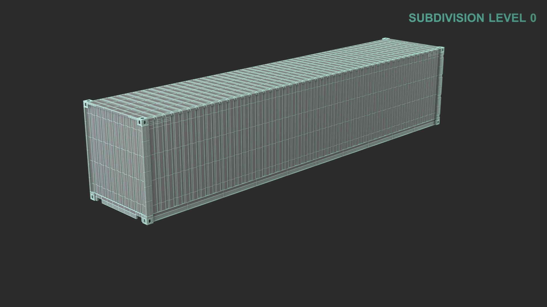 40ft Shipping Container 3D model https://p.turbosquid.com/ts-thumb/gX/juIKGD/vK/wireframe0009/jpg/1658902321/1920x1080/fit_q87/15f4d5eabc9bb96c5222abb35970d6da6f89e362/wireframe0009.jpg