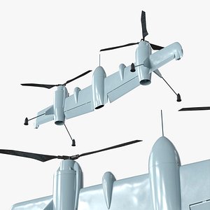3D model Rotor Blown Wing UAS Drone Gray Rigged for Maya