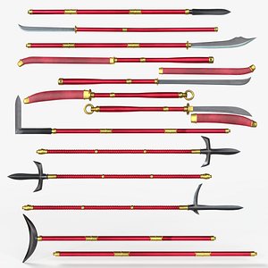 Japanese Spears Collections Red 3D model