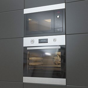 Modern microwave and oven