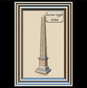 3D obelisk hieroglyphs panno stl file model