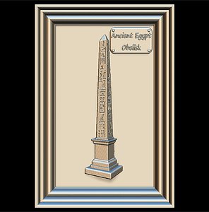 Obelisk with hieroglyphs Panno STL File for CNC Relief engraving