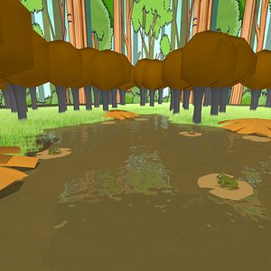 cartoon pond scene model