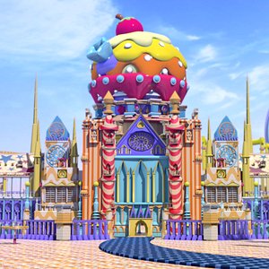 Cartoon amusement park amusement park amusement park equipment 3D