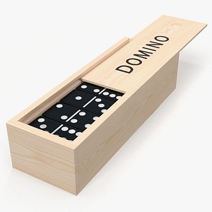 Black Domino Knuckles in Wooden Box