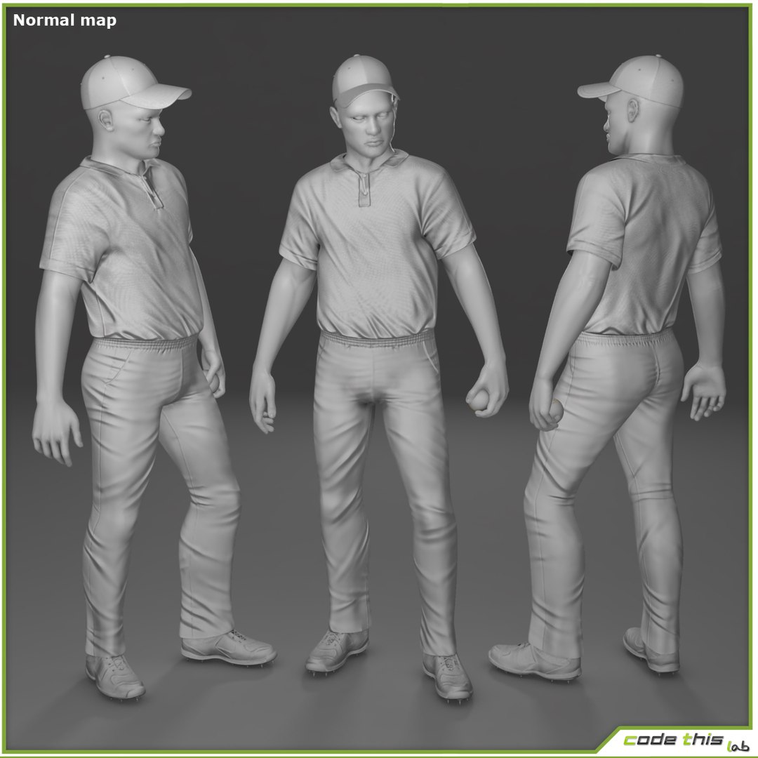 3d model ball player cg