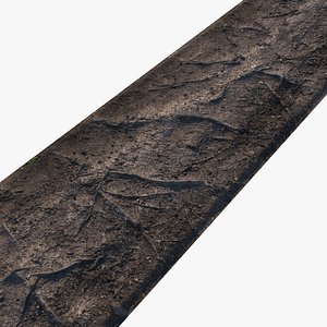 Forest road material with roots 3D model