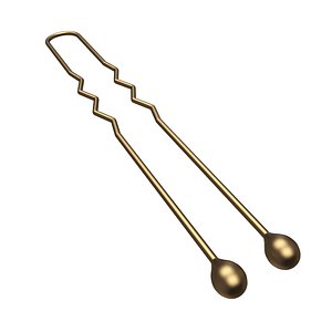U Shaped Hairpin Gold 3D model