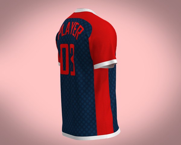 Soccer Red & Blue Jersey Player-03