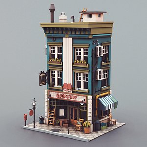 Low poly Bookshop 01