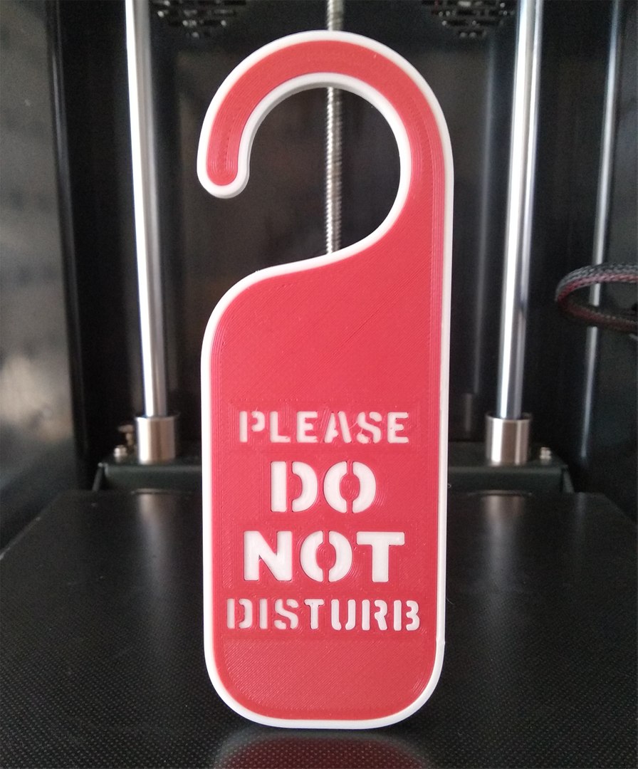 3D Model Printable Do Not Disturb Door Hanger-SET 1 - TurboSquid 1862472