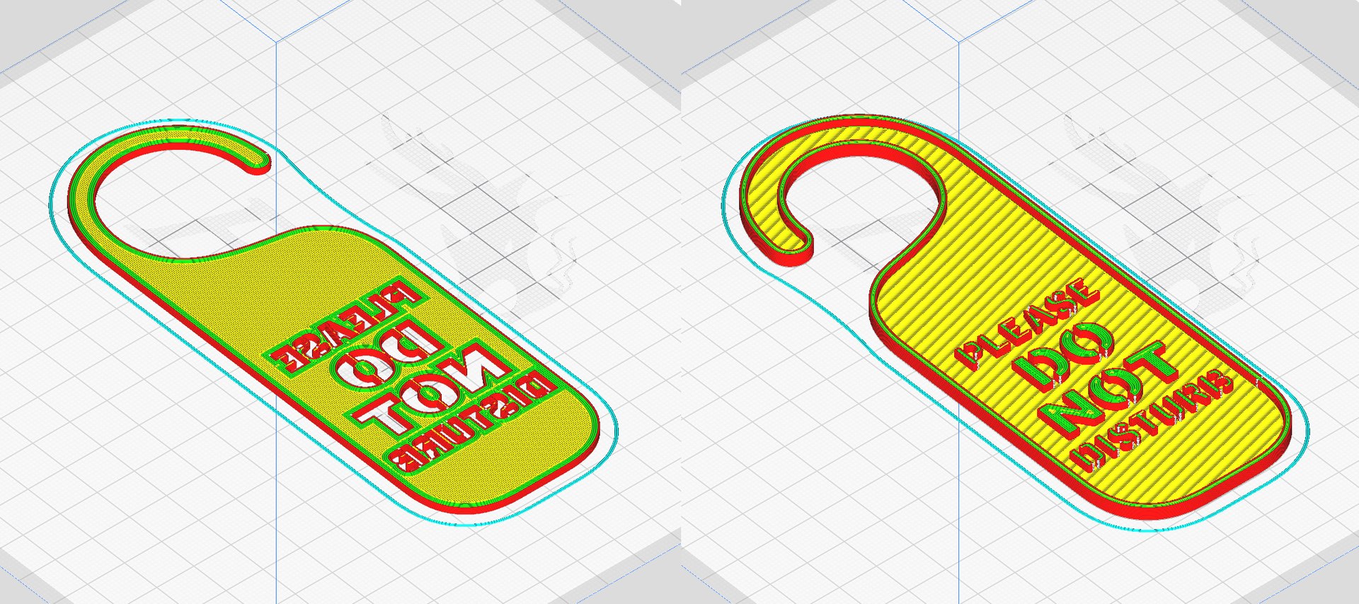 3D Model Printable Do Not Disturb Door Hanger-SET 1 - TurboSquid 1862472