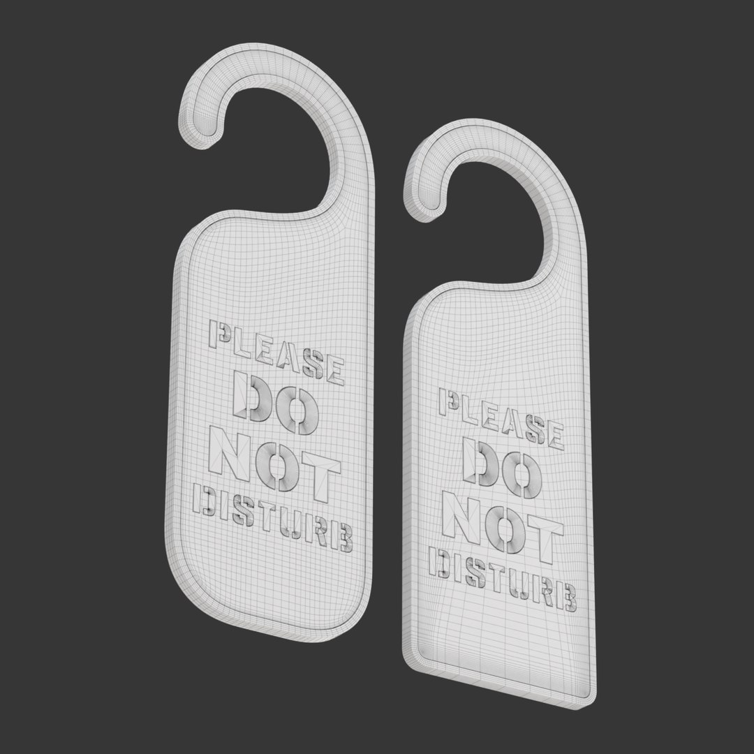 3D Model Printable Do Not Disturb Door Hanger-SET 1 - TurboSquid 1862472