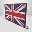 Old Picture Frame With United Kingdom  Flag - Game Ready PBR Low-poly 3D Model 3D model