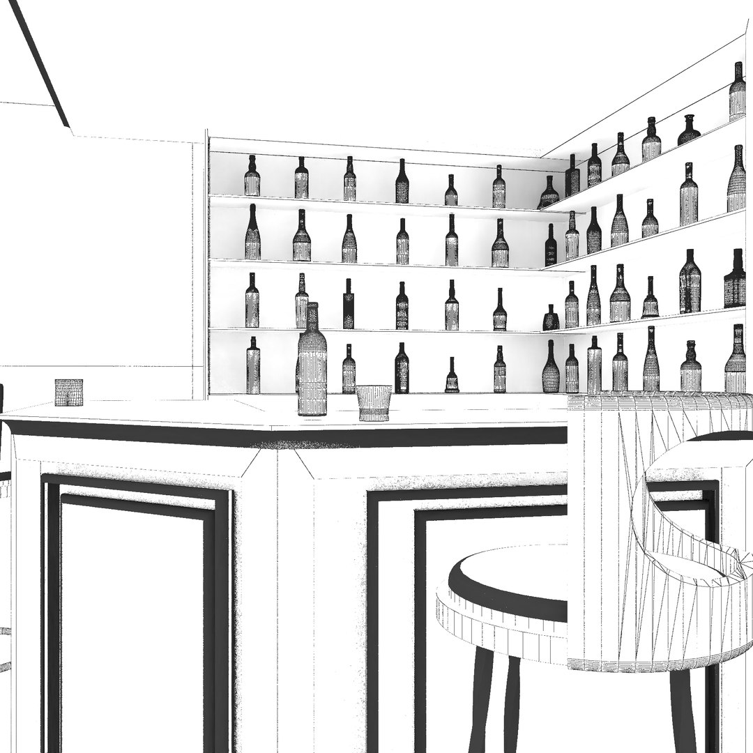 Corner Bar 3D Model TurboSquid 1761034