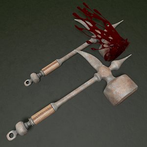 3d model hammer blood