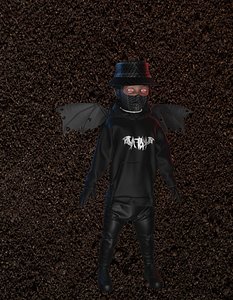 High Poly Bat Boy with small Bat wings 3D model 3D model