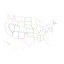 Mapa de 50 estados unidos