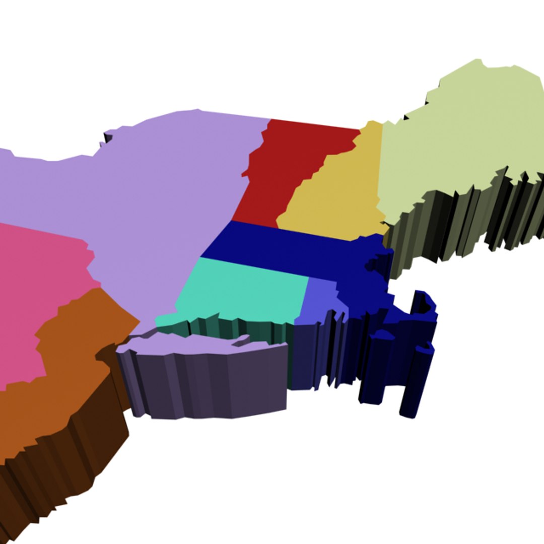 50 states 3d model