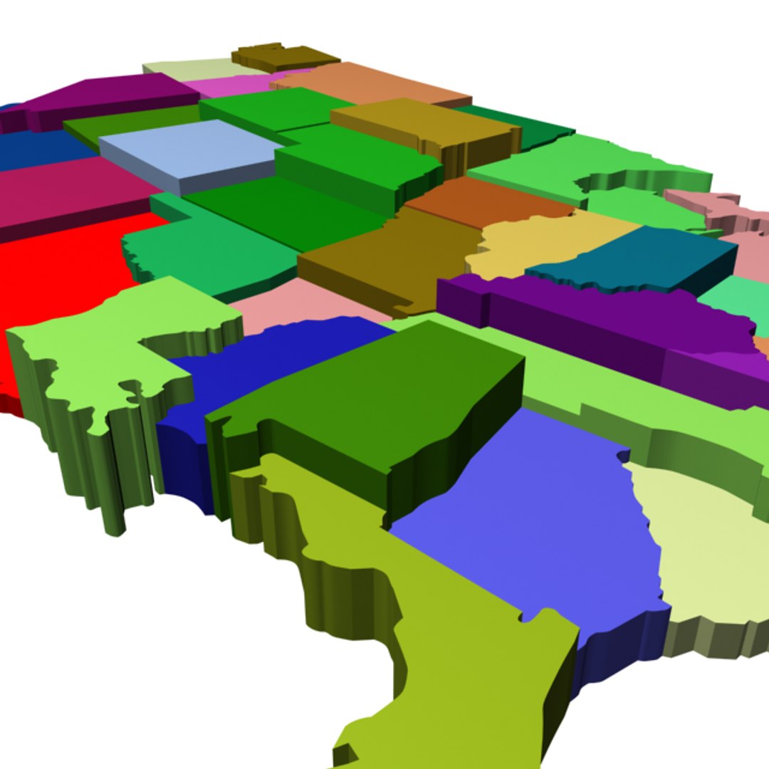 50 states 3d model