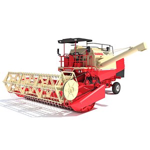3D model Swaraj Multi Crop Combine Harvester Agricultural Machinery