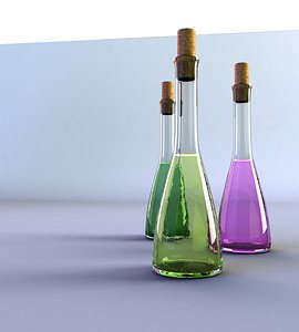 3d obj glass bottle