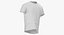 T Shirt Worn Male Crew Neck Pose 02 White Blank and Banded Heather 3D model