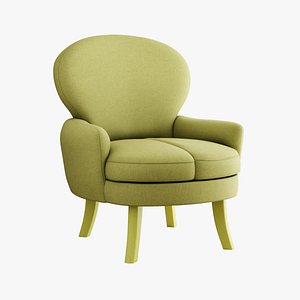 Furniture Accent Chairs Bohemian Olive Green Linen Light Yellow Legs 021 model