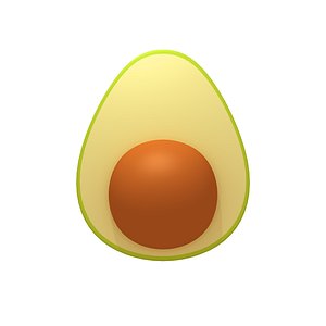 Avocado Cartoon 3D model