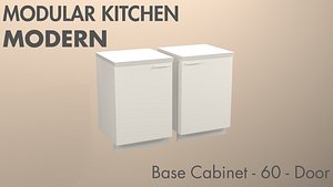 3D ModularKitchen - BaseUnit - 60 - Slab - Doors