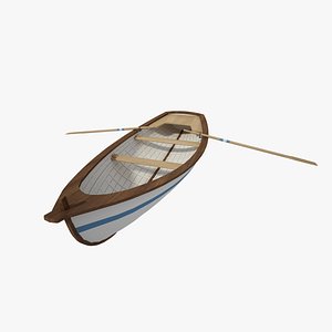 3D Dinghy Wooden Boat