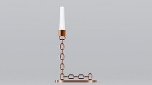 Alphabet L Bronze Chain Candleholder 3D Model True PBR Renders Zero Cleanup UVs 4K PBR Textures 3D model