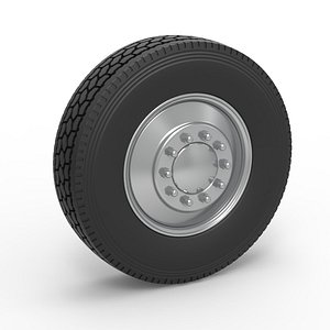 3D Diecast Front custom wheel of semi truck Version 2 Scale 1 to 25 model
