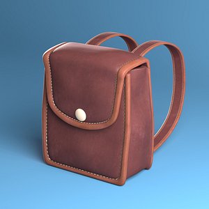 Cartoon backpack child character Shoulders bag luggage clothing rigged 3D