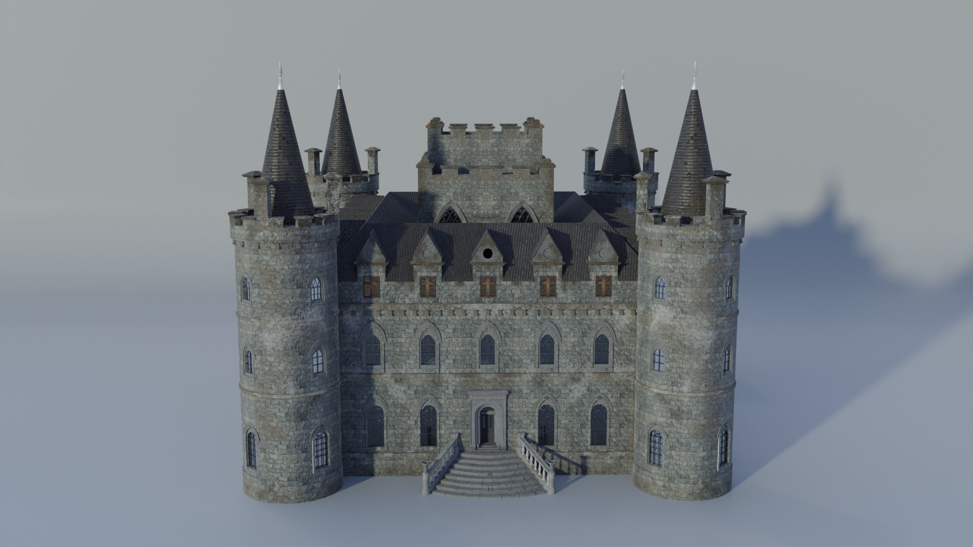 Central Castle Model - TurboSquid 2082577